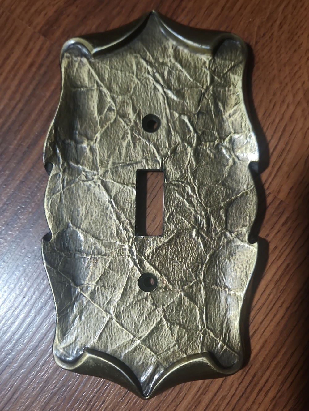 Vintage-Style Brass Toggle Switch Plate Cover - Gold